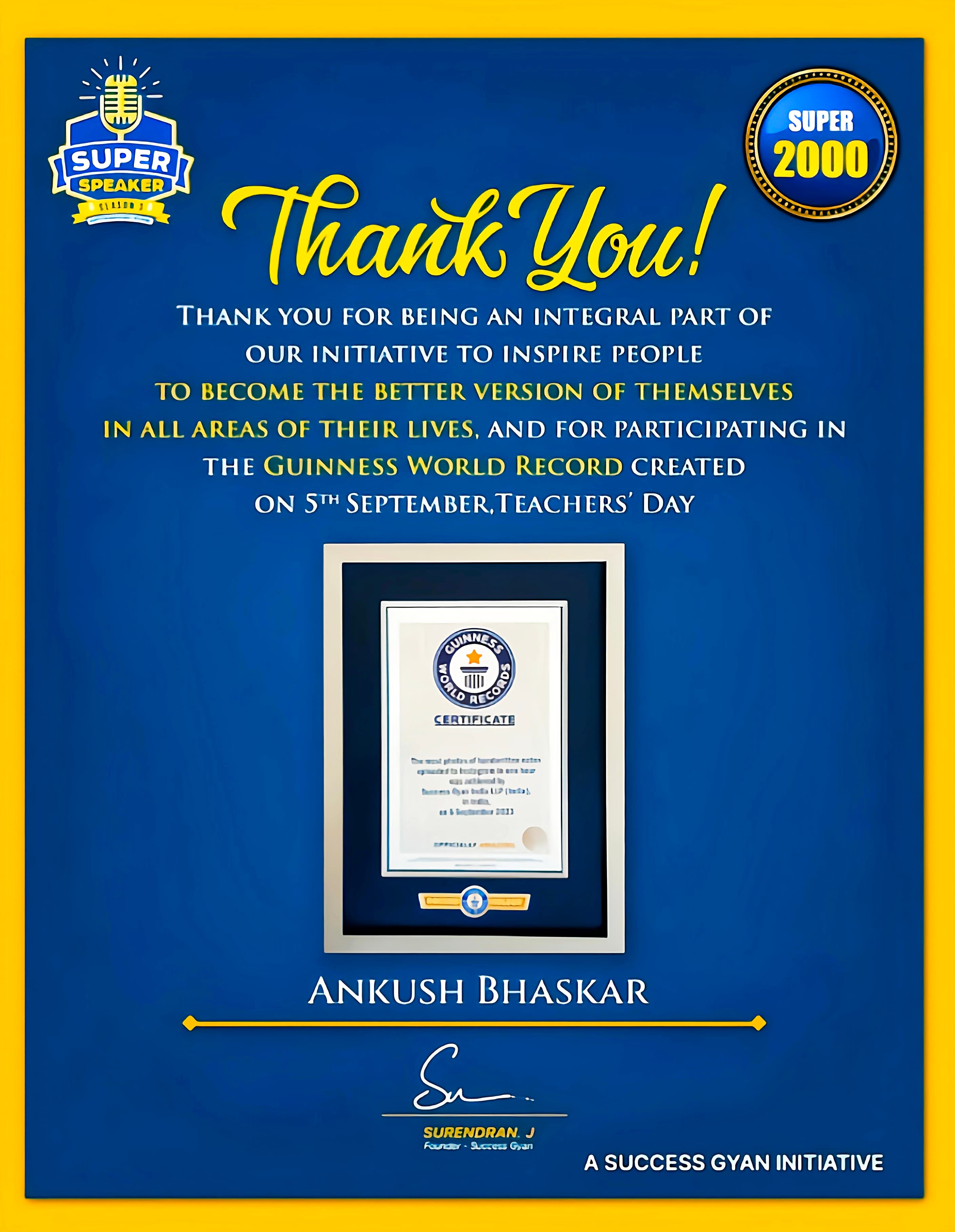 Founder recognition